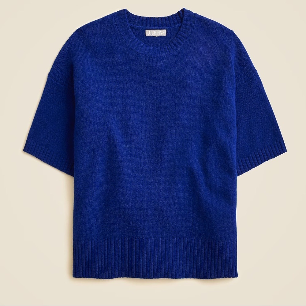 J crew royal blue Oversized sweater-tee in vintage wool